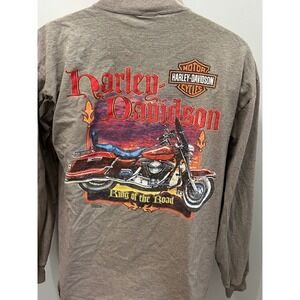 Vintage Harley Davidson 1996 Long Sleeve Mock Neck T Shirt King of the Road L